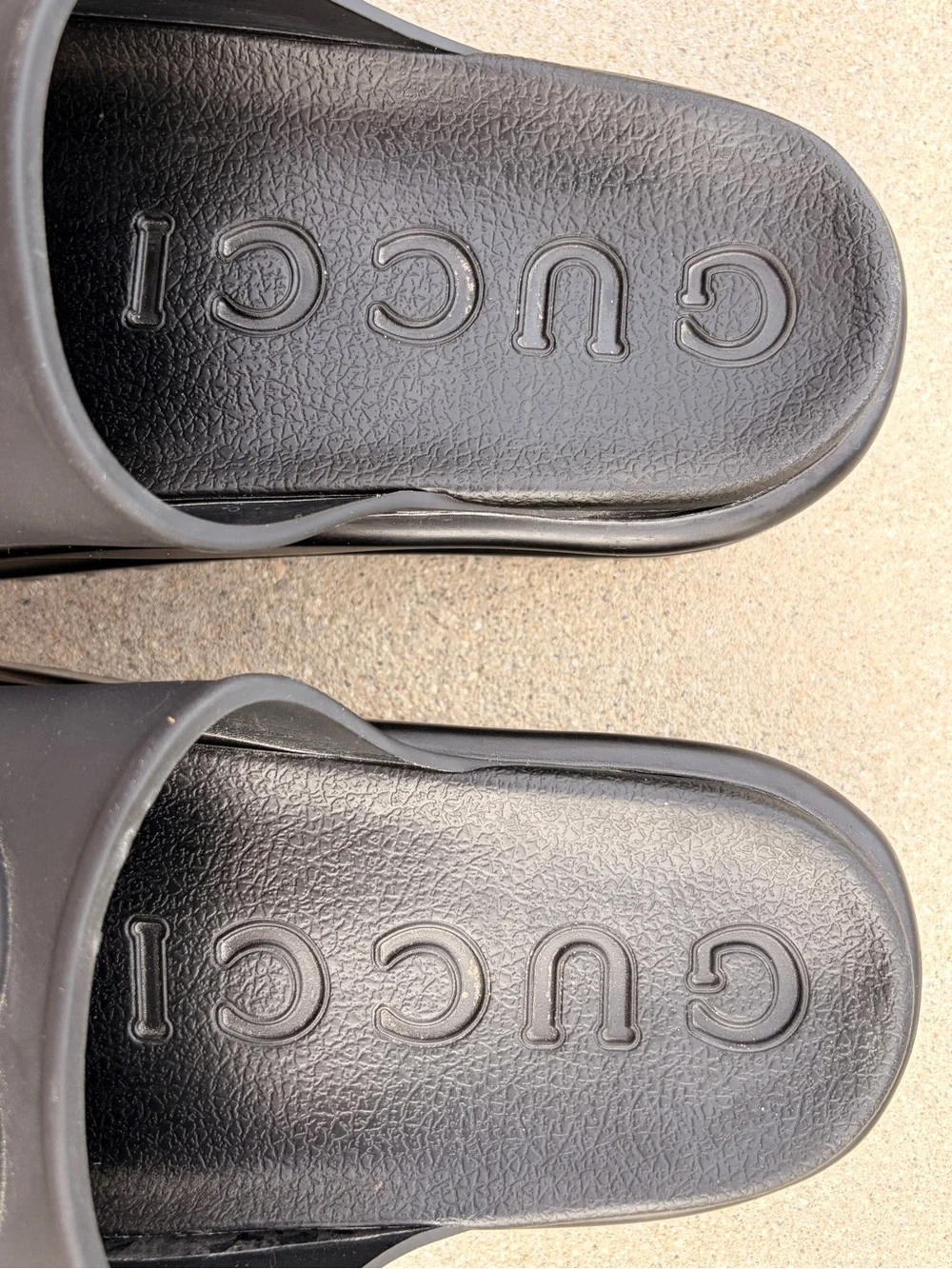 Gucci Black Interlocking G Slide Sandals